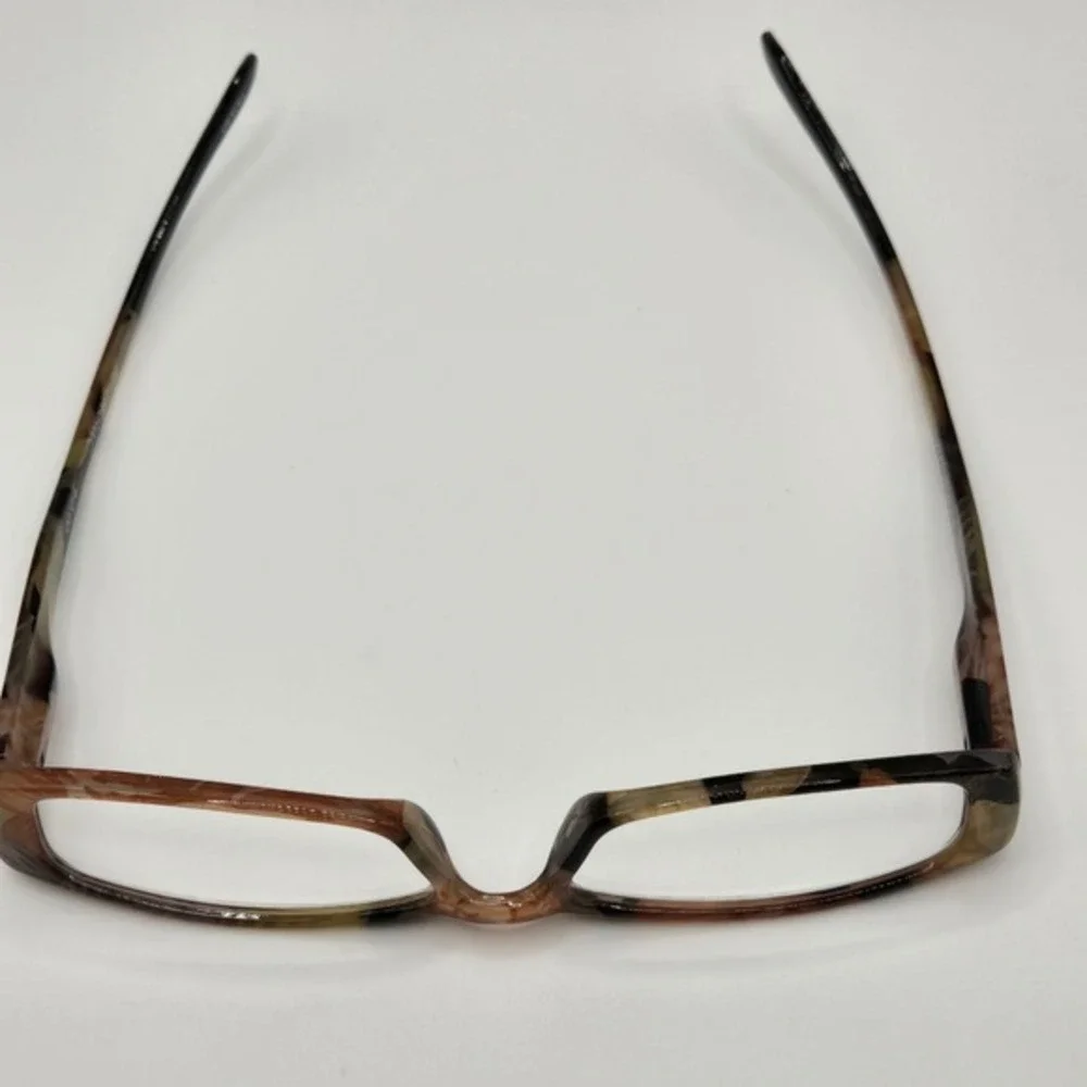 Womens Floral +2.00‎ Readers Glasses Transparent Frame Lightweight Fashion Brown